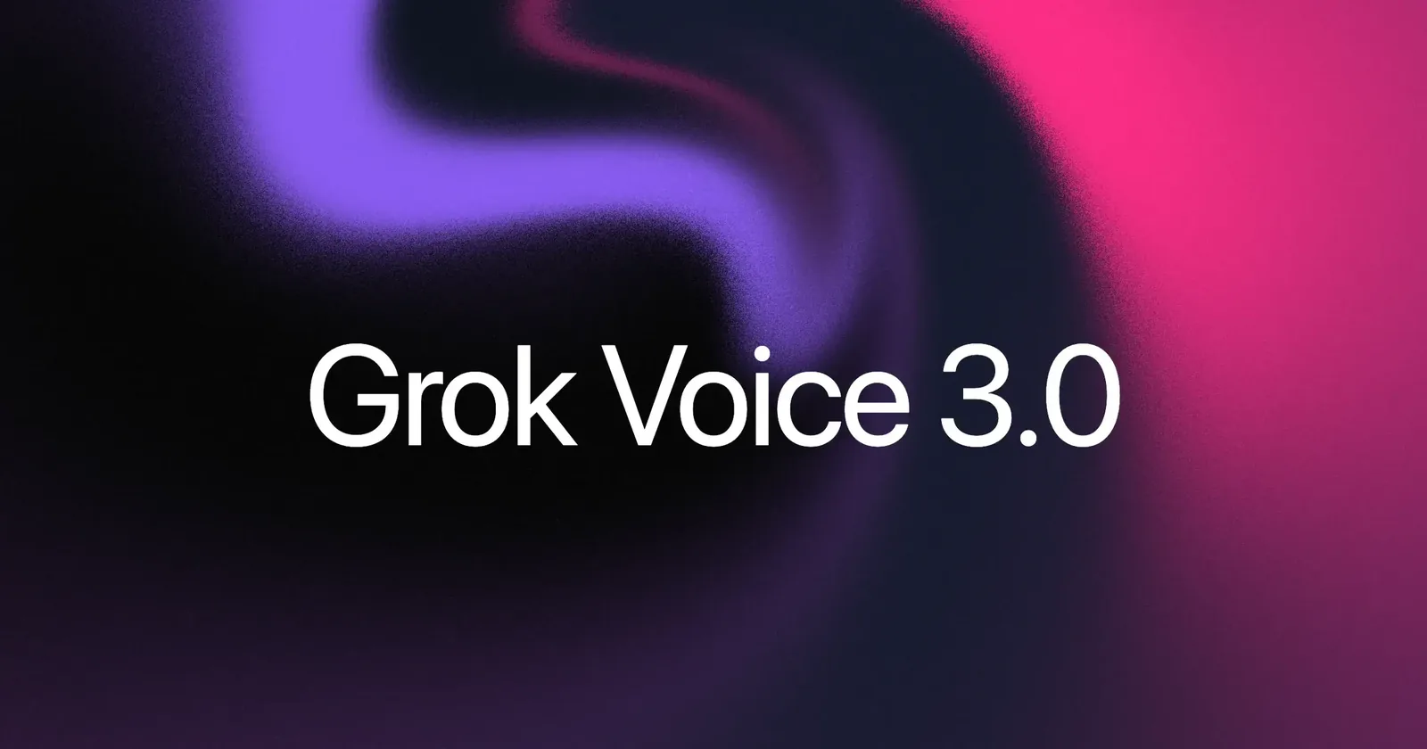 紫粉渐变背景上的 Grok Voice 3.0 字样