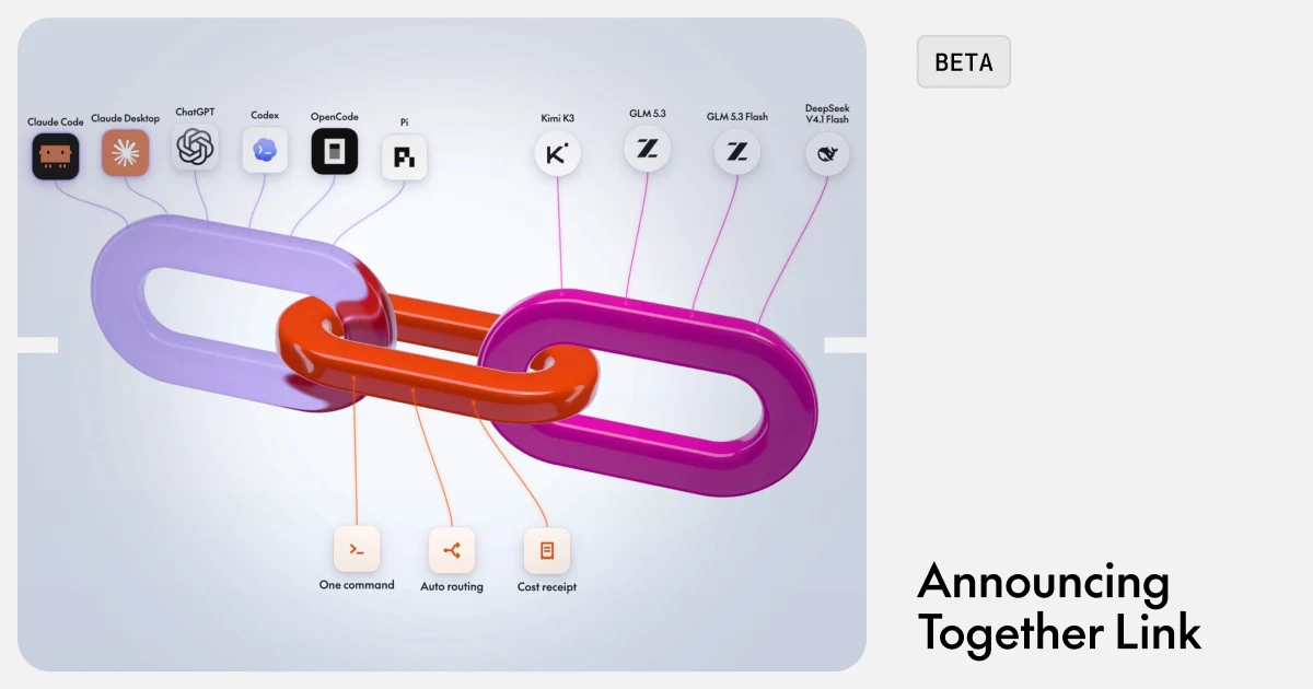 Together Link 发布封面：编程工具与开源模型由锁链相连