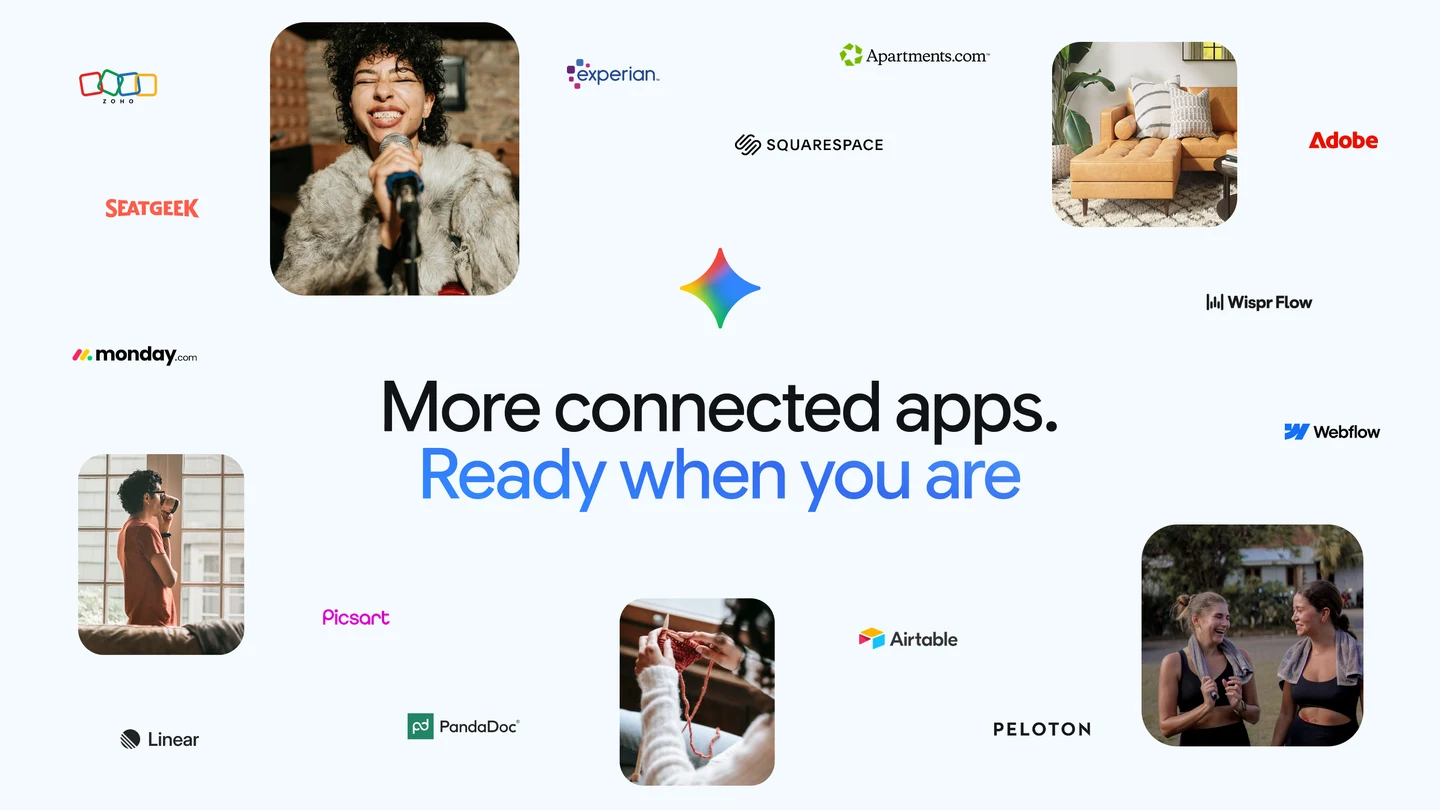 Google 关于 Gemini 接入更多应用的官方文章封面。