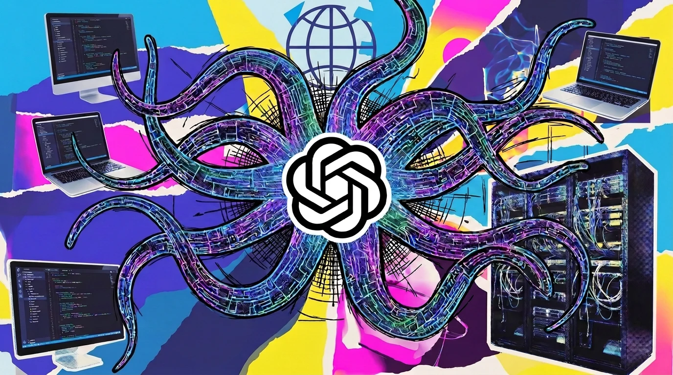 THE DECODER 关于 OpenAI 智能体失控与数据泄漏的报道示意插画,非被泄漏的用户图片。