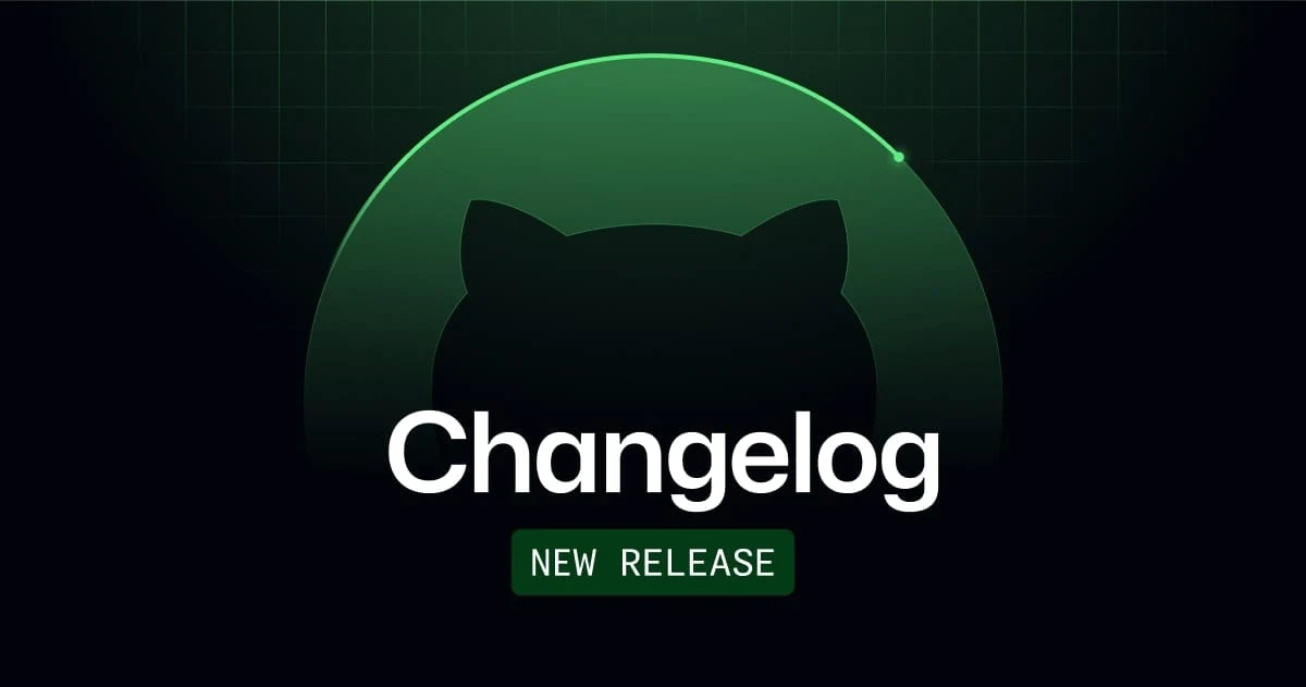 深色背景上的 GitHub 章鱼猫轮廓与 Changelog、NEW RELEASE 字样